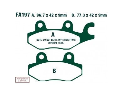 KLOCKI HAM. MOTO.  KYMCO YAGER 50 (07)/  PEOPLE 250 SI DD (07-08)/  JETIX 125 (10)/  ACTIV 50 (05-06)