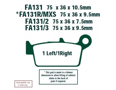 KLOCKI HAM. MOTO.  SUZUKI RM 250 (99-05)/  DR 125 (08-12) HONDA CR 250 (92-94)