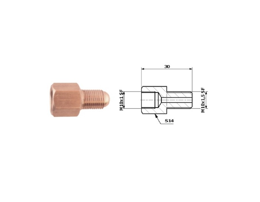 CZNIK PRZEWODW HAM. WEW. M 10X1 SF + ZEW M 10X1,5 SF