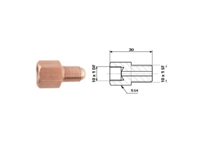 CZNIK PRZEWODW HAM. WEW. M 10X1 DF + ZEW M 10X1 SF