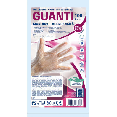 100 PZ GUANTI IN HDPE TAGLIA U