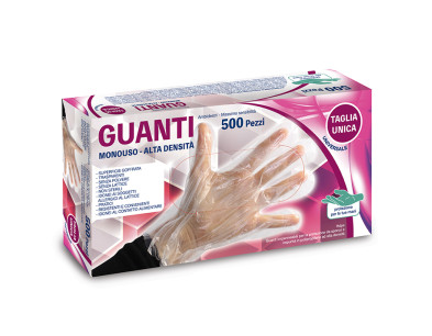 500 PZ GUANTI IN HDPE TAGLIA U