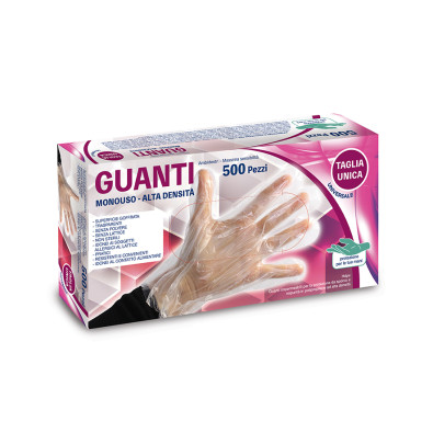 500 PZ GUANTI IN HDPE TAGLIA U