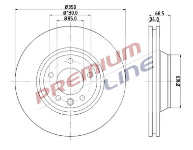 T24_COPPIA DISCHI FRENO DIAM 350 VENTILATO OE 7L6615301K SX