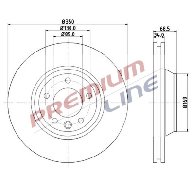 T24_COPPIA DISCHI FRENO DIAM 350 VENTILATO OE 7L6615301K SX