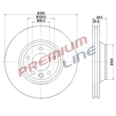 T24_COPPIA DISCHI FRENO DIAM 350 VENTILATO OE 7L6615302K DX
