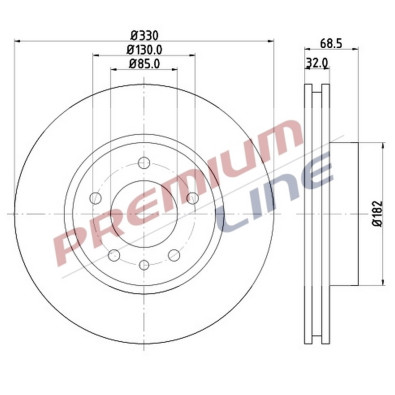 T24_COPPIA DISCHI FRENO DIAM 330 VENTILATO OE 95535140140 SX
