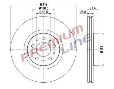 T24_COPPIA DISCHI FRENO DIAM 316 VENTILATO OE 30736406