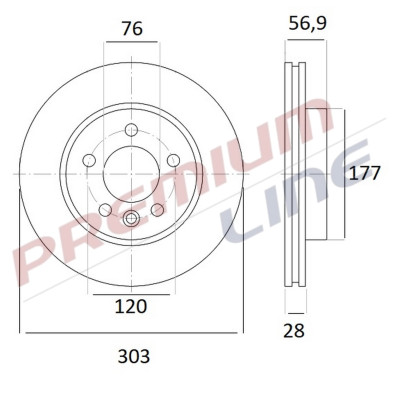 T24_COPPIA DISCHI FRENO DIAM 303 VENTILATO OE 2H0615301A