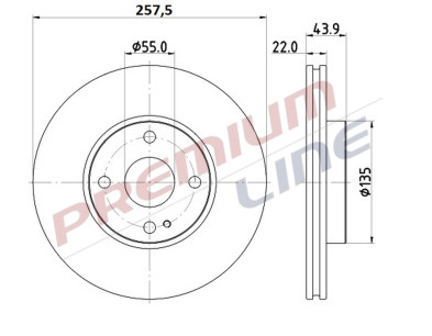 T24_COPPIA DISCHI FRENO DIAM 257 VENTILATO OE D09T33251