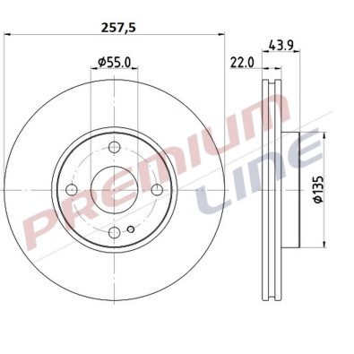 T24_COPPIA DISCHI FRENO DIAM 257 VENTILATO OE D09T33251