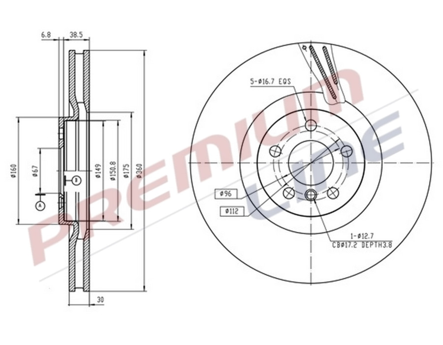 T24_COPPIA DISCHI FRENO DIAM 360 VENTILATO DX