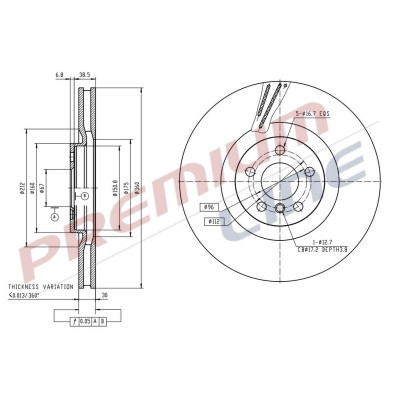 T24_COPPIA DISCHI FRENO DIAM 360 VENTILATO SX