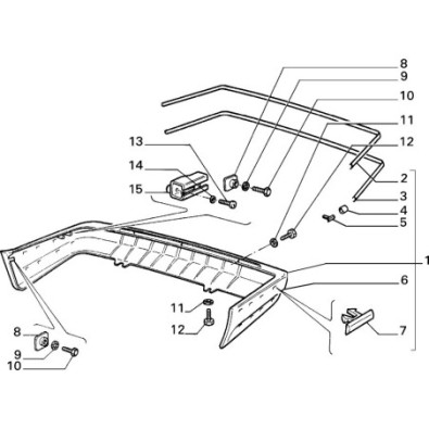 7074961 Paraurti post Fiat Duna Nero con 2 modanature -Originale Fiat