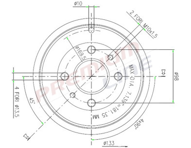 T24_TAMBURO FRENO POST DIAM 180