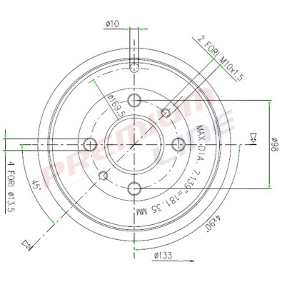 T24_TAMBURO FRENO POST DIAM 180