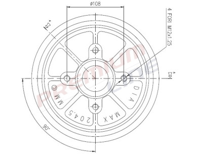 T24_TAMBURO FRENO POST  DIAM 203