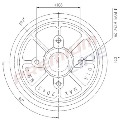 T24_TAMBURO FRENO POST  DIAM 203