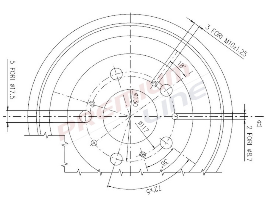 T24_TAMBURO FRENO POST  DIAM 254