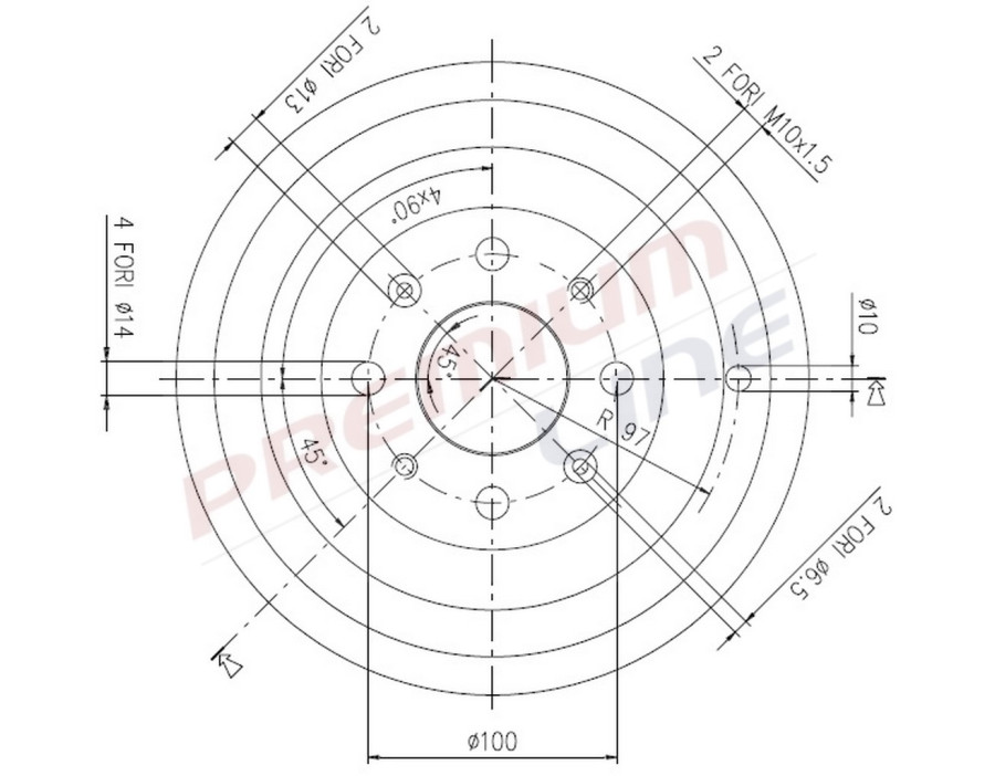 T24_TAMBURO FRENO POST  DIAM 203/2