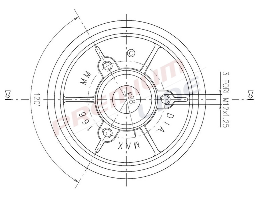 T24_TAMBURO FRENO POST  DIAM 165