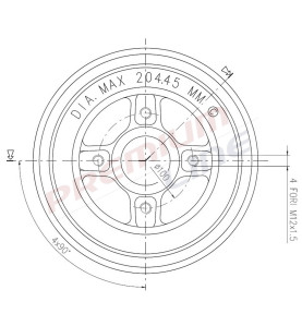 T24_TAMBURO FRENO POST  DIAM 203/3