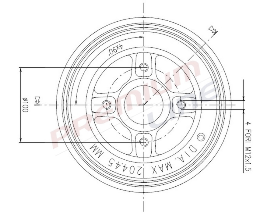 T24_TAMBURO FRENO POST  DIAM 203/3
