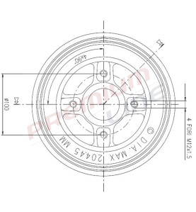 T24_TAMBURO FRENO POST  DIAM 203/3