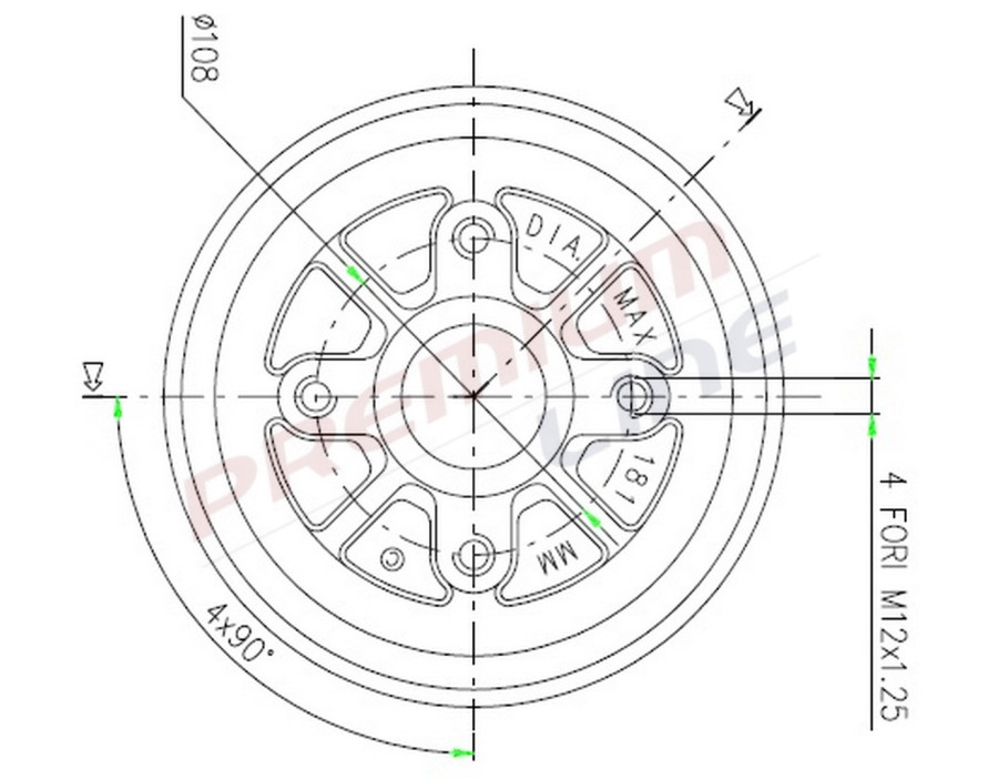 T24_TAMBURO FRENO POST  DIAM 180