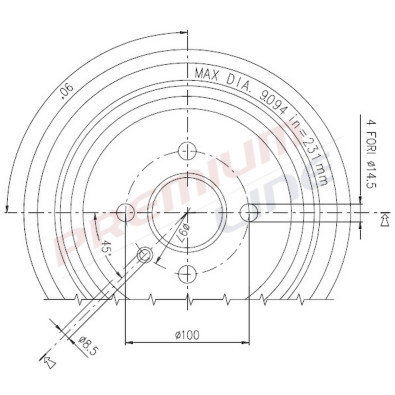 T24_TAMBURO FRENO POST DIAM 230