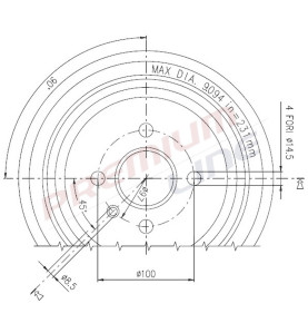 T24_TAMBURO FRENO POST  DIAM 230