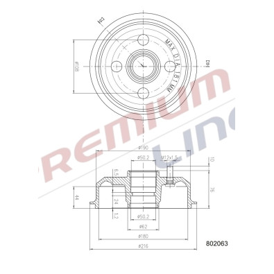 T24_TAMBURO FRENO POST DIAM 180