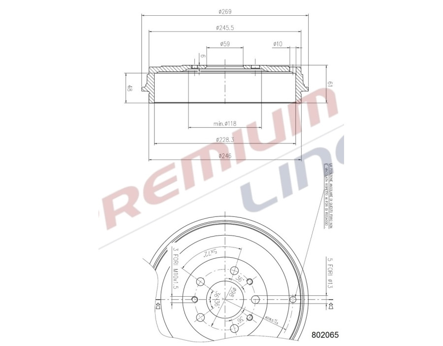 T24_TAMBURO FRENO POST  DIAM 269