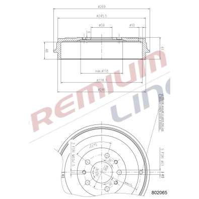 T24_TAMBURO FRENO POST DIAM 269