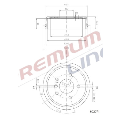 T24_TAMBURO FRENO POST DIAM 180