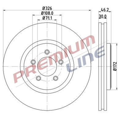 T24_COPPIA DISCHI FRENO DIAM 326 VENTILATO OE C2C25336
