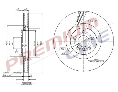 T24_COPPIA DISCHI FRENO DIAM 360 VENTILATO SX