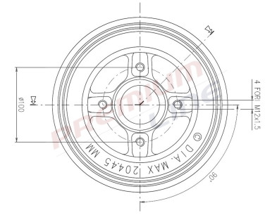 T24_TAMBURO FRENO POST DIAM 203/3