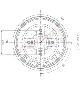 T24_TAMBURO FRENO POST  DIAM 203/3