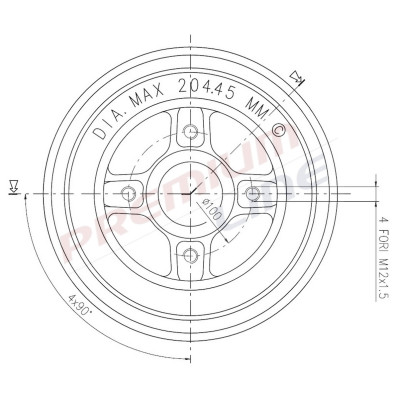 T24_TAMBURO FRENO POST DIAM 203/3