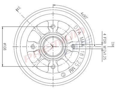 T24_TAMBURO FRENO POST DIAM 180