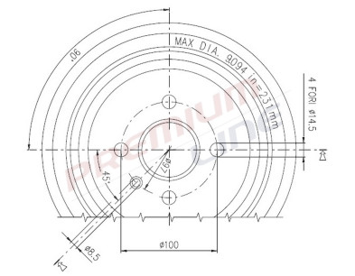 T24_TAMBURO FRENO POST DIAM 230