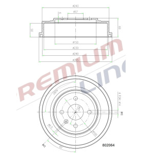 T24_TAMBURO FRENO POST  DIAM 230