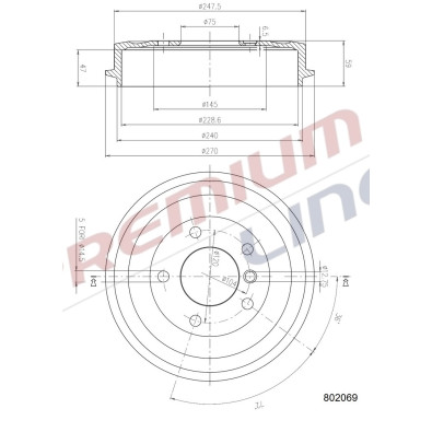 T24_TAMBURO FRENO POST DIAM228/6