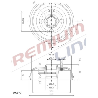 T24_TAMBURO FRENO POST DIAM 203