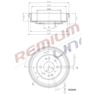 T24_TAMBURO FRENO POST DIAM203/2