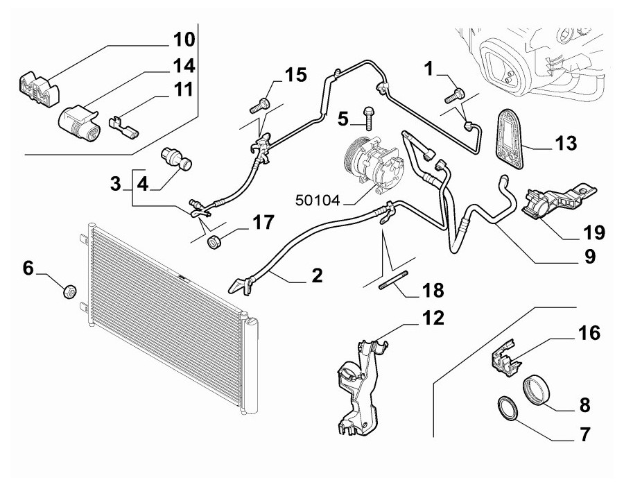 Tubo Aria Condizionata Fiat Bravo II 1.6 Multijet -