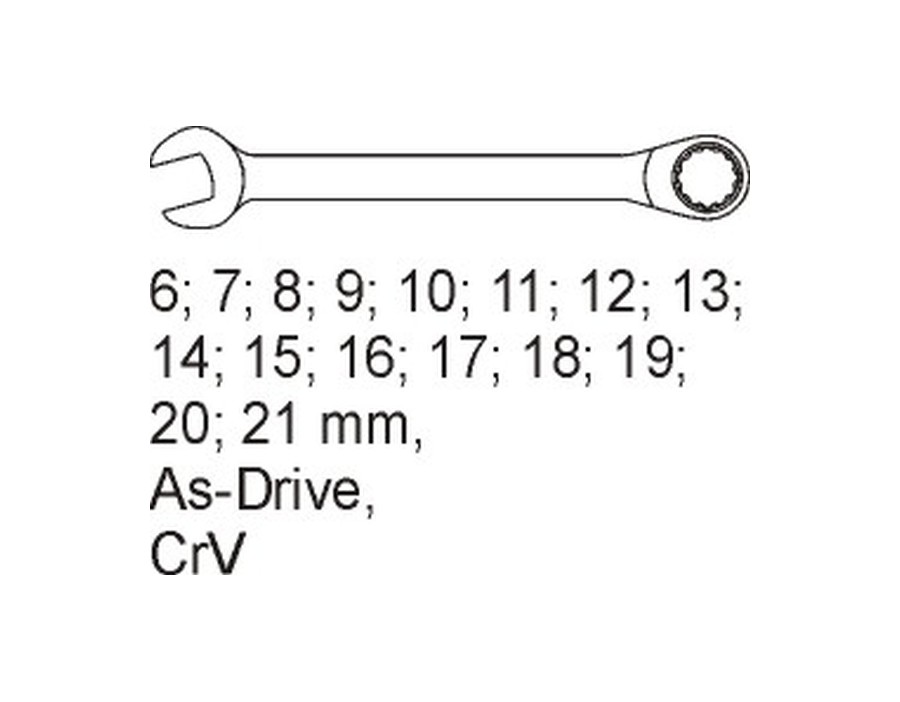 WKAD DO SZUFLADY KLUCZE PASKO-OCZKOWE, 6-21MM, 16 CZ