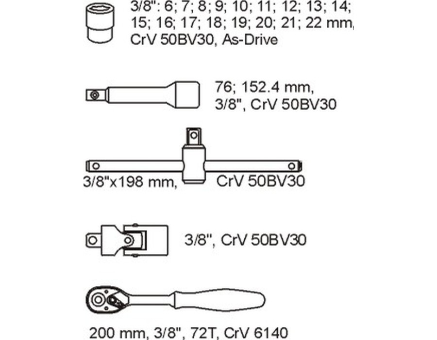 WKAD DO SZUFLADY ZESTAW NARZ.3/8 22CZ. WKAD DO SZUFLADY ZESTAW NARZ.3/8 22CZ.