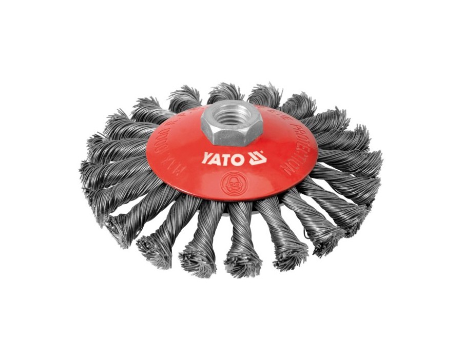 SZCZOTKA TARCZOWA 125MM Z GWINTEM M14, DRUT NIERDZEWNY